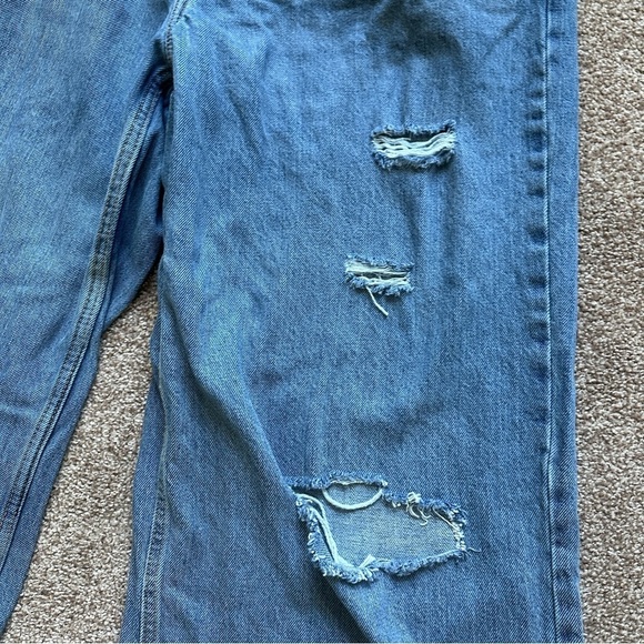 Old Navy High-Rise Loose Wide Leg Distressed Blue Jeans Womens Plus Size 16 NWOT - Picture 4 of 15